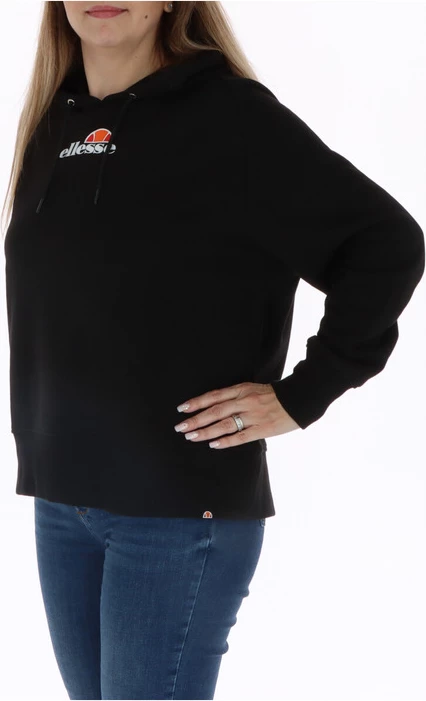 Pulover s kapuco Ellesse Felpa, ženske, črn