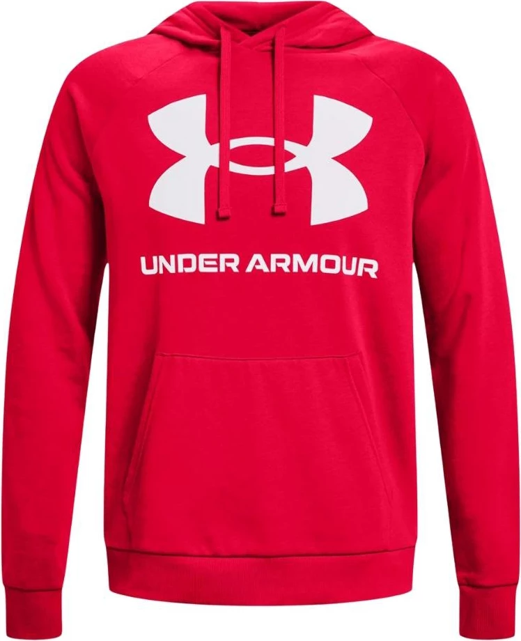 Pulover s kapuco Rival Fleece Under Armour, rdeč