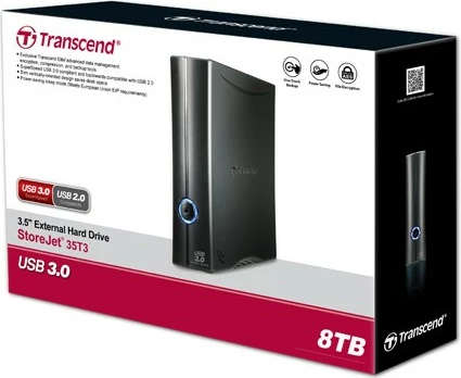 Zunanji trdi disk Transcend STOREJET 3.5IN T3, 8TB, USB 3.2, črn Zunanji trdi disk Transcend STOREJET 3.5IN T3, 8TB, USB 3.2, črn