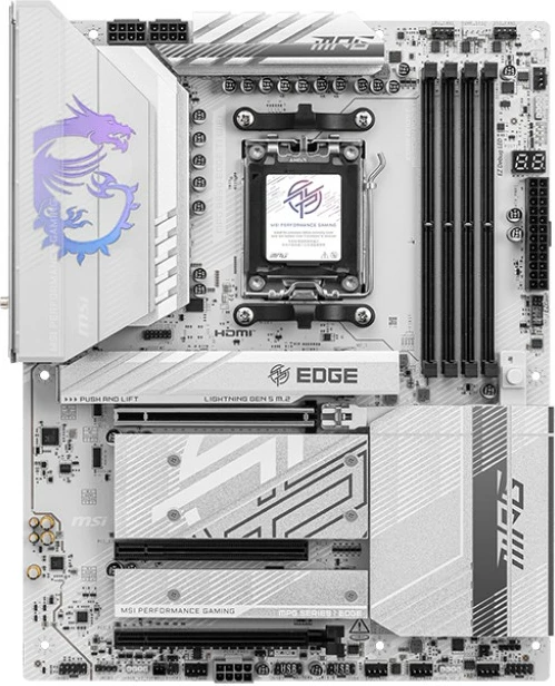 Matična plošča MSI MPG B850 EDGE TI WIFI, Socket AM5, ATX, DDR5, Wi‑Fi 7, srebrna