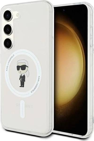 Prozoren ovitek Karl Lagerfeld IML Ikonik MagSafe za Samsung Galaxy S23