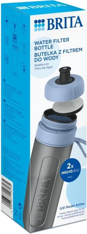 Filtrirna steklenica BRITA Active, modra, 600 ml, s 2 filtri