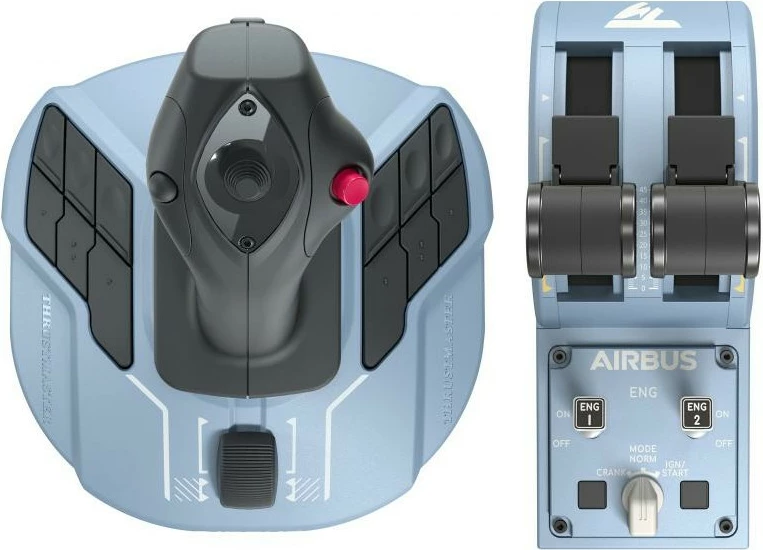 Joystick TCA Officer Pack AIRBUS Edition Thrustmaster za PC, 12 gumbov, USB, črno/moder