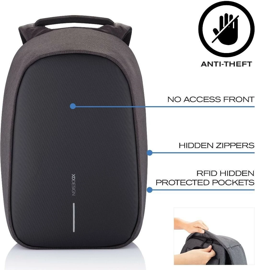 Protivlomna nahrbtnik XD DESIGN BOBBY HERO XL, 20 L, za prenosnik 17", črn