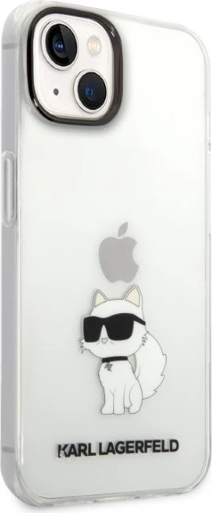 Ovitek za telefon Karl Lagerfeld Choupette za iPhone 14 Plus/15 Plus, prozoren