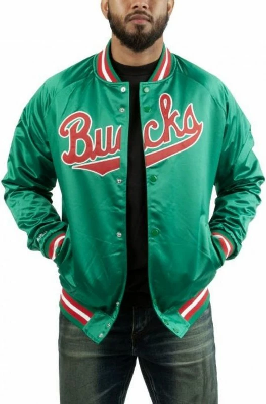 Jakna za moške Mitchell & Ness, NBA Milwaukee Bucks, zelena