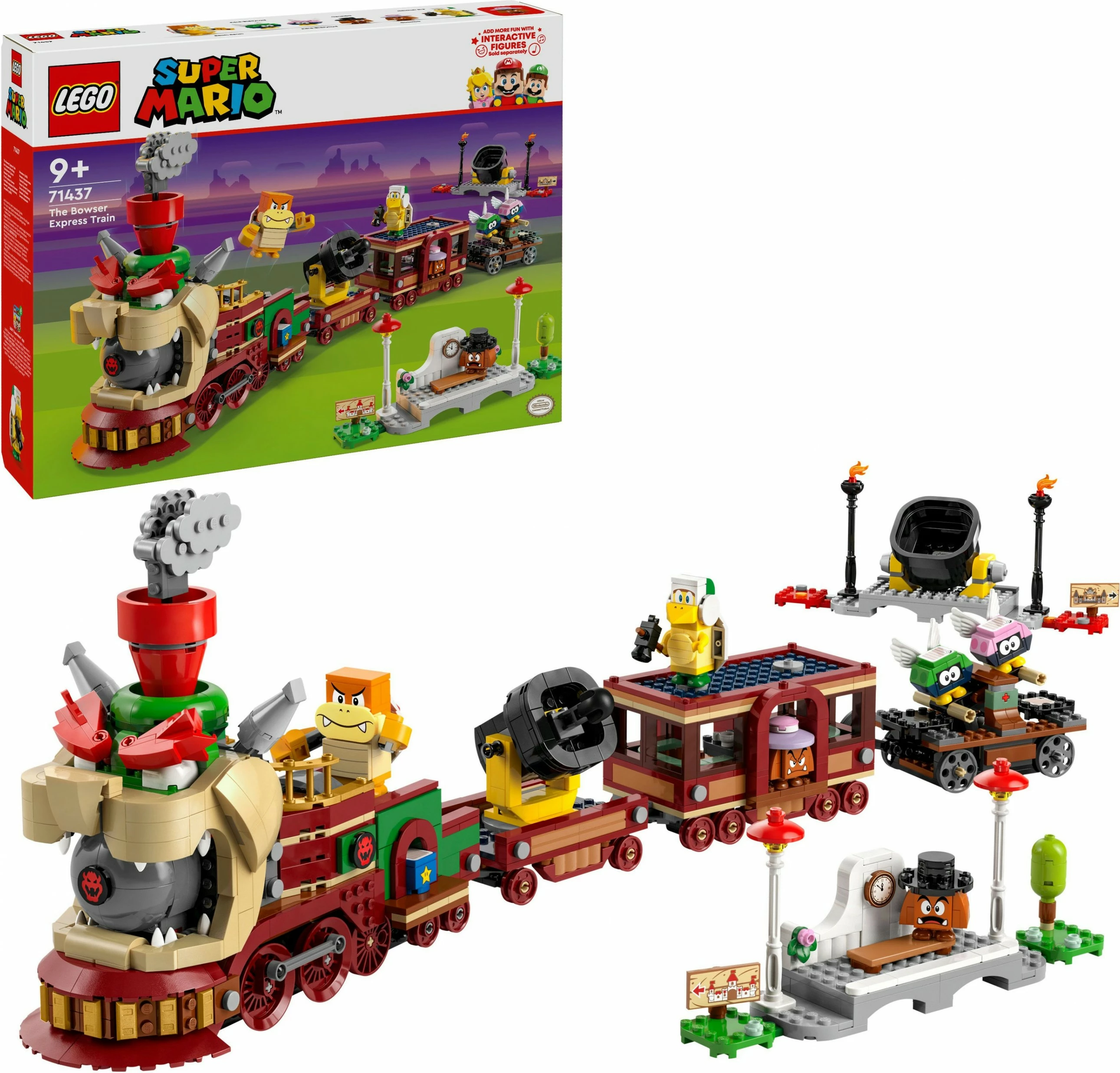 Set gradnje Super Mario Bowser Express Train LEGO 71437, večbarven
