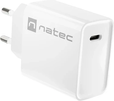 Hitri omrežni polnilnik 20W USB-C NATEC RIBERA, bel