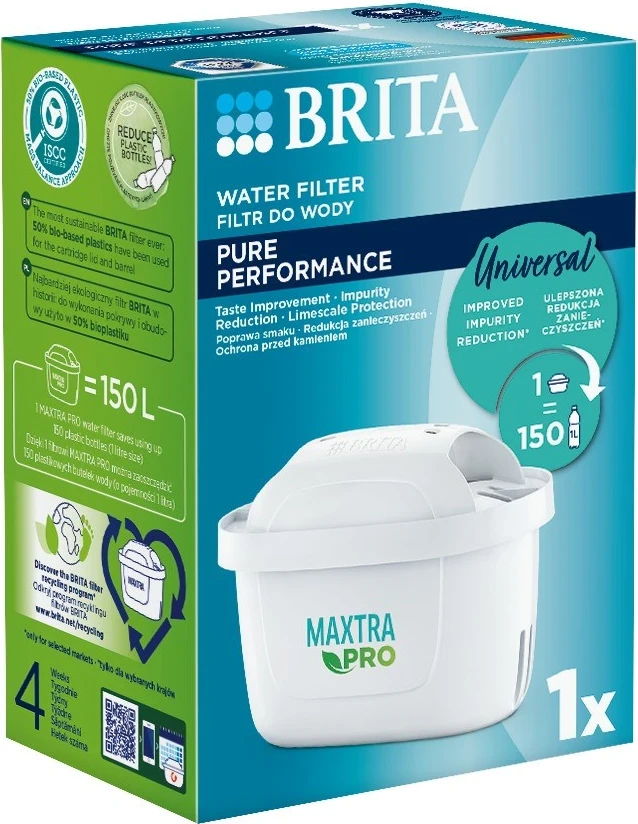 Filtrirnik vode - Brita MX+ Pro Pure Performance, 150 L, 1 kos, bel