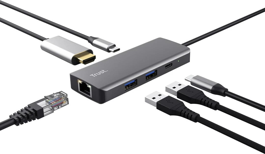 Adapter USB Type-C Dalyx, 1000 Mbit/s, srebrn