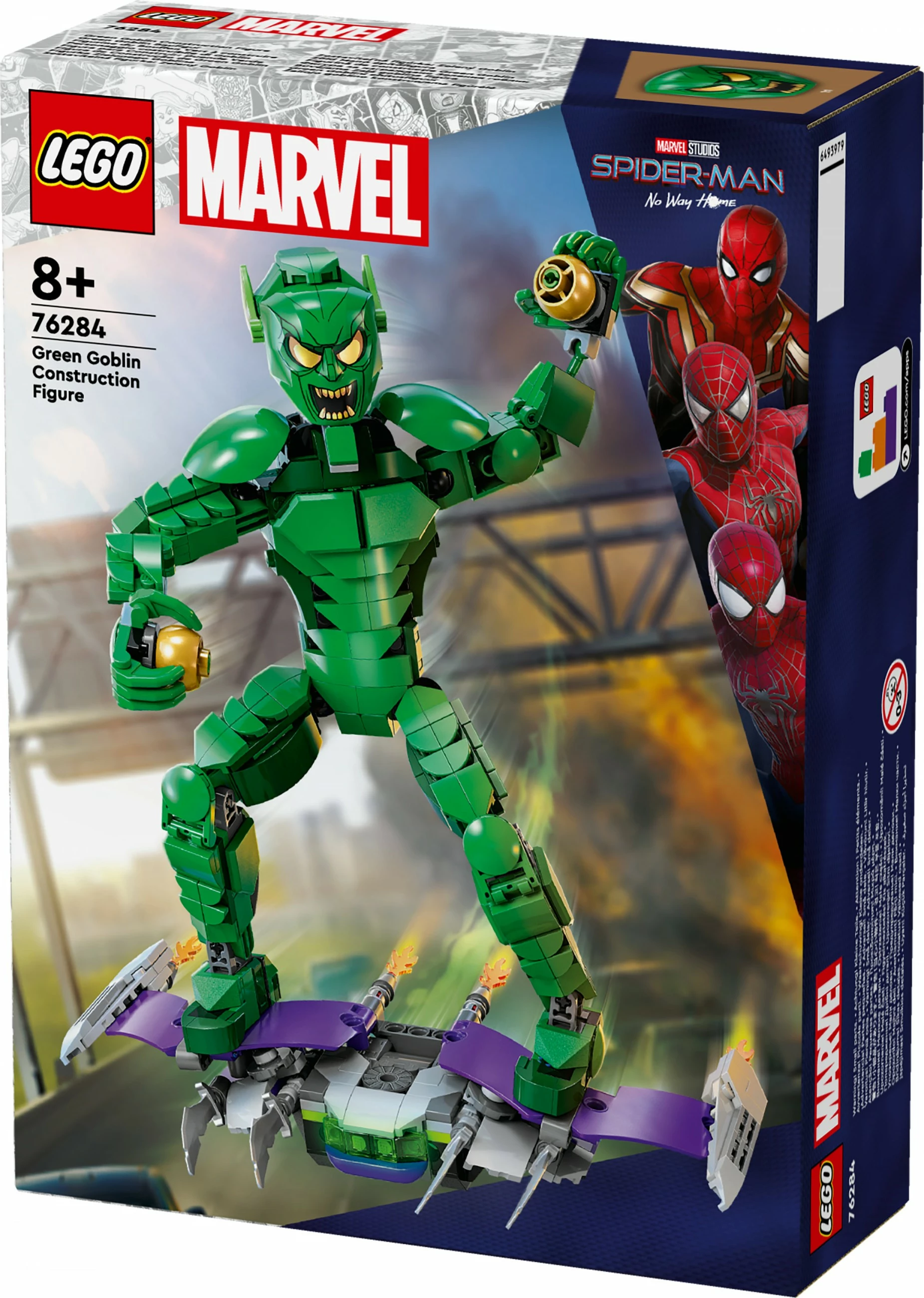Gradbeni set Green Goblin LEGO Marvel 76284, gradljiva figura, večbarven