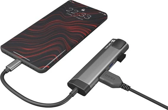 Multiport USB-hub, USB-C, HDMI, Natec, sivi