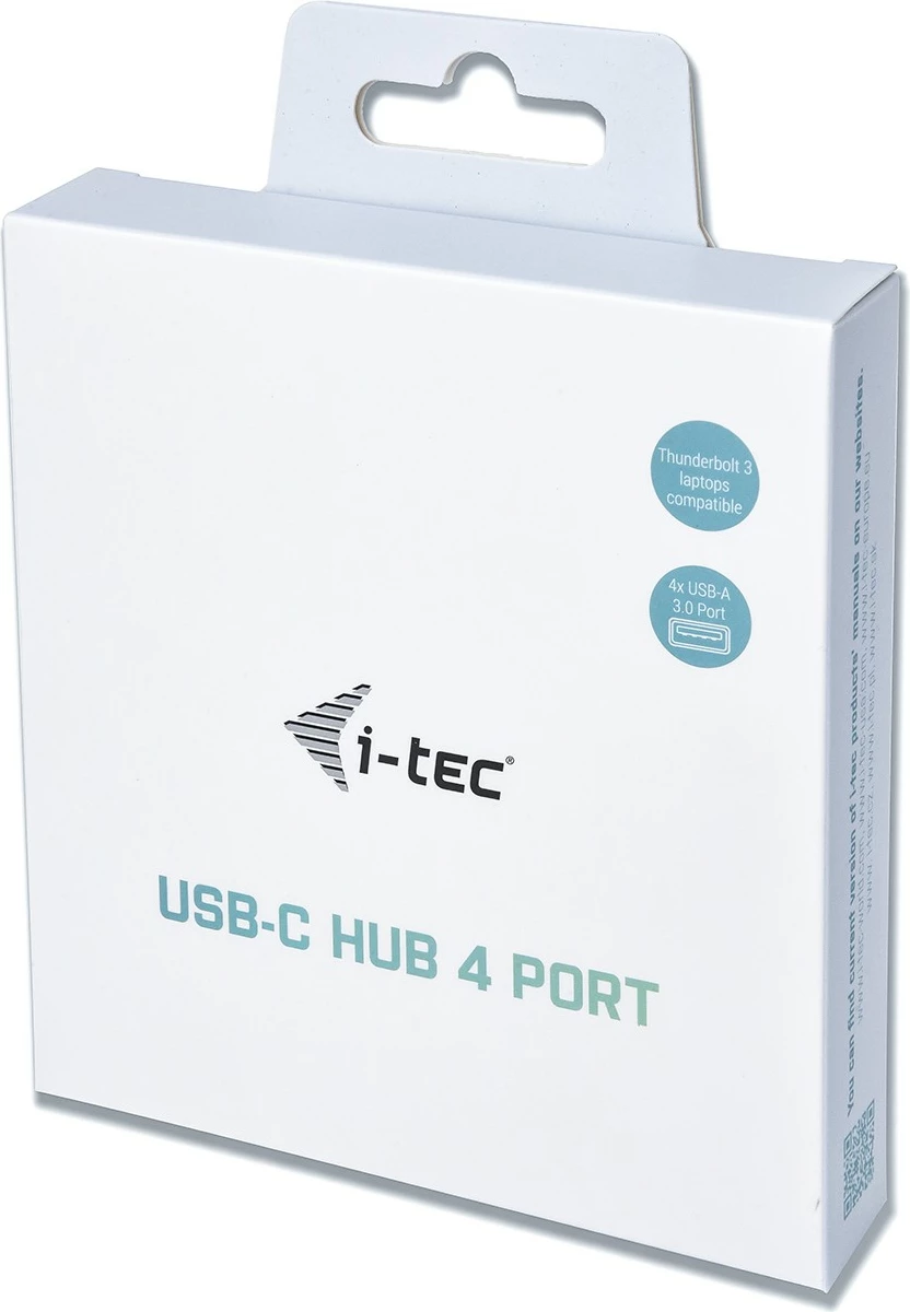 USB-C razdelilec I-Tec, 4 vrata, USB 3.2 Gen 1, 5000 Mbit/s, srebrno-siv