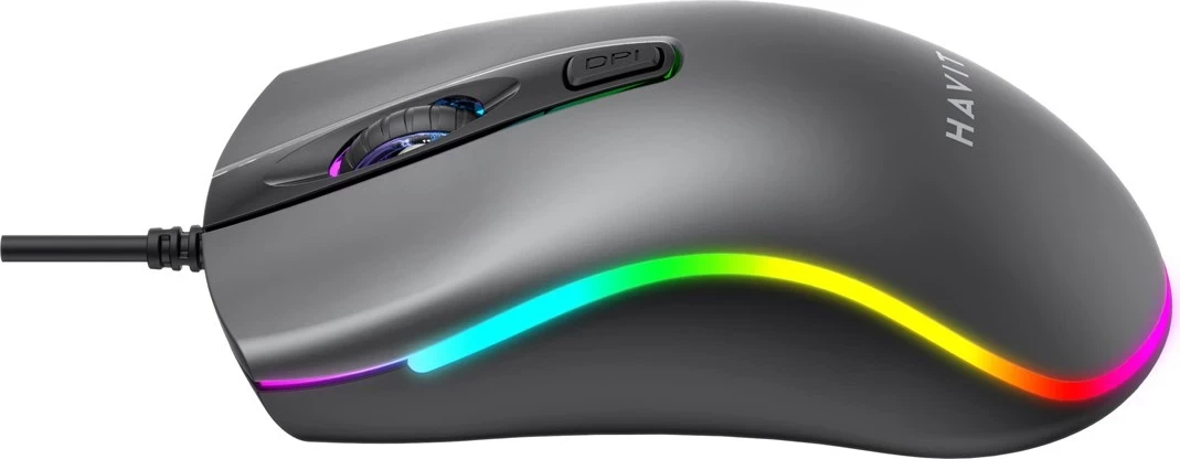 Universalna miška HAVIT MS72, z USB kablom, črna, z večbarvno LED osvetlitvijo