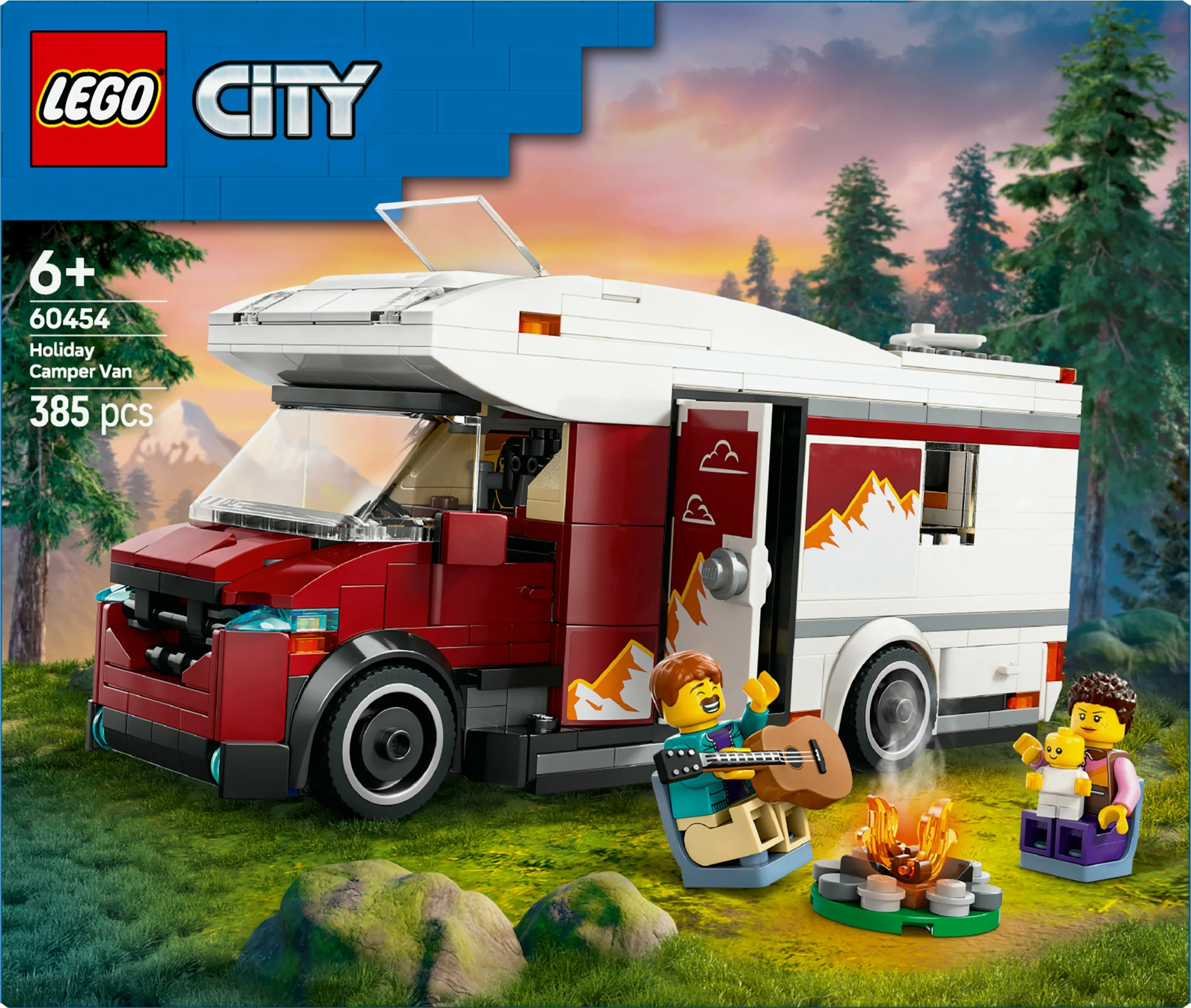 Komplet za kampiranje LEGO City 60454, 385 kosov, večbarven
