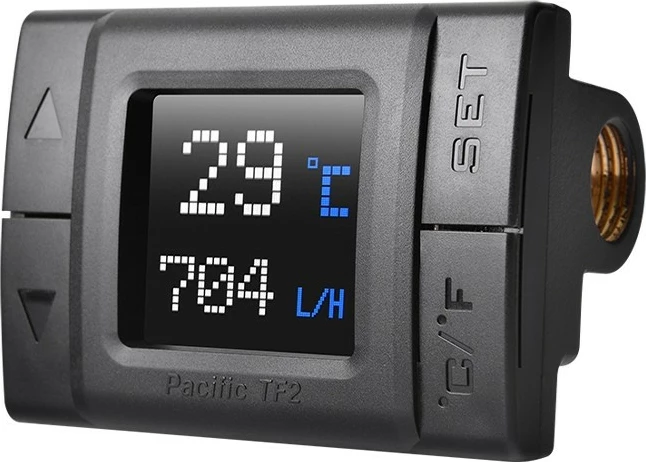 LCD monitor za vodno hlajenje Thermaltake TF2, RGB Flow Plus, CL-W275-CU00SW-A, črn