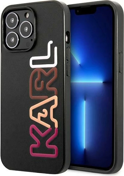 Trdi ovitek za iPhone 13/13 Pro, Karl Lagerfeld KLHCP13LPCOBK, Multipink, črn