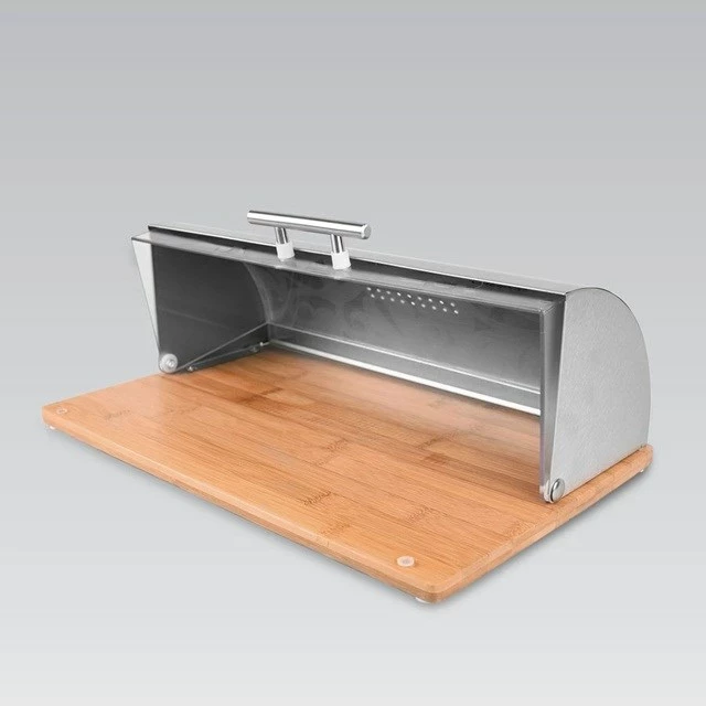 Kovinska škatla za kruh, Maestro MR-1670S, nerjaveče jeklo, srebrna