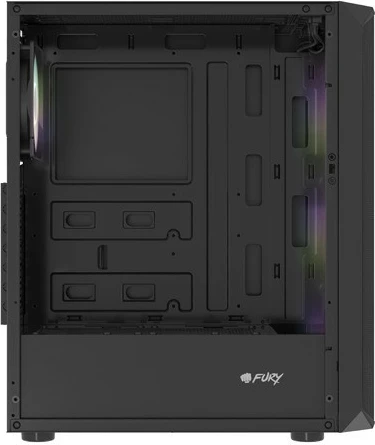 Računalniško ohišje Natec Fury Shobo SH4F RGB, Midi Tower, kaljeno steklo, 4 RGB ventilatorji, črno