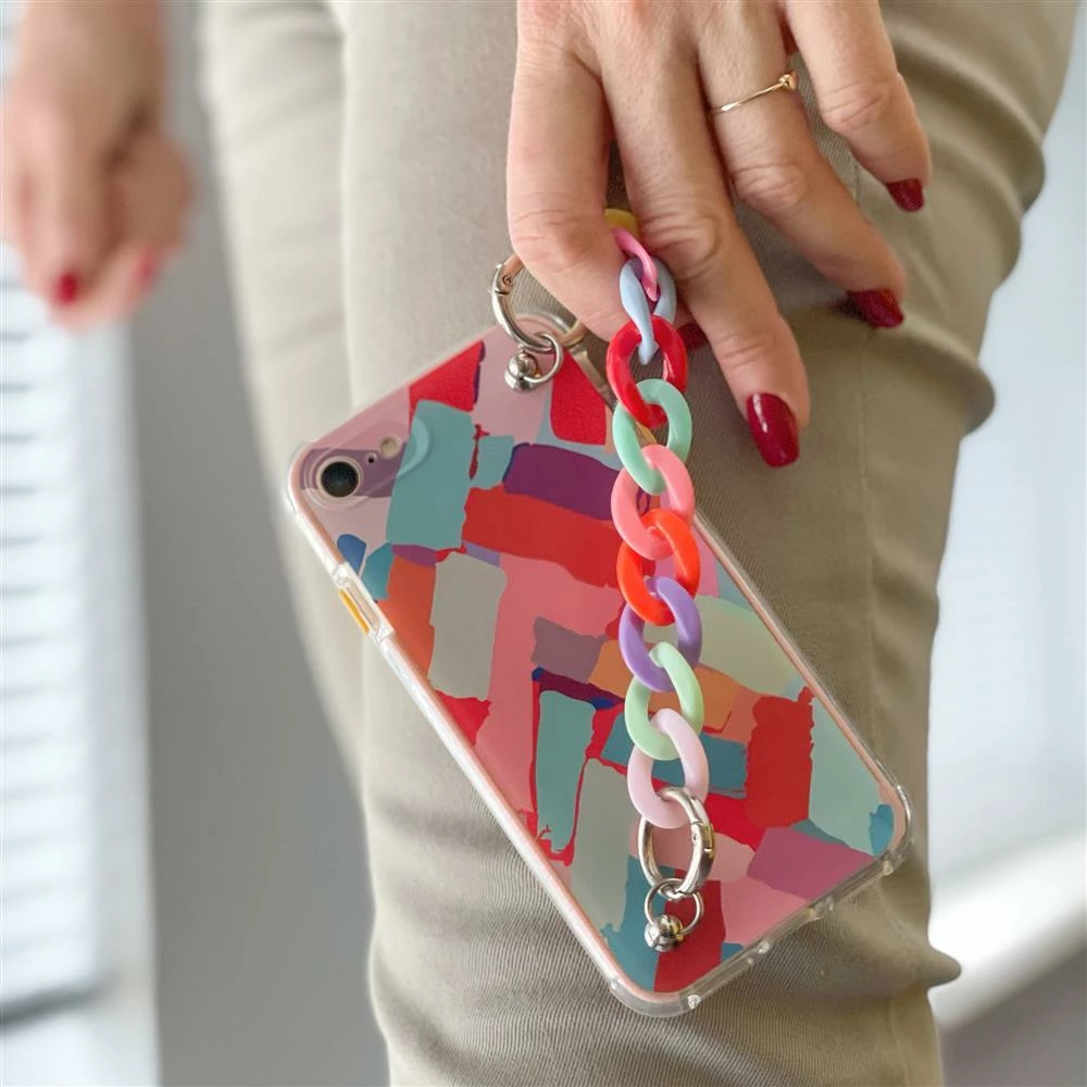 Ovitek z večbarvno verigo Hurtel Color Chain za Samsung Galaxy S21 Ultra 5G