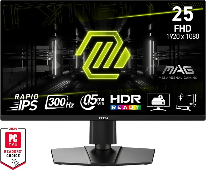 Gaming monitor 24,5" Full HD, 300 Hz, Rapid IPS, črn - MSI MAG 255PXF