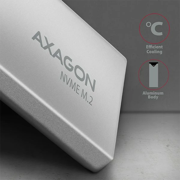 Zunanji računalniško ohišje za NVMe M.2 SSD, USB-C 3.2 Gen 2, 42–80 mm, srebrno/črno — AXAGON EEM2-UG2 Zunanji računalniško ohišje za NVMe M.2 SSD, USB-C 3.2 Gen 2, 42–80 mm, srebrno/črno — AXAGON EEM2-UG2
