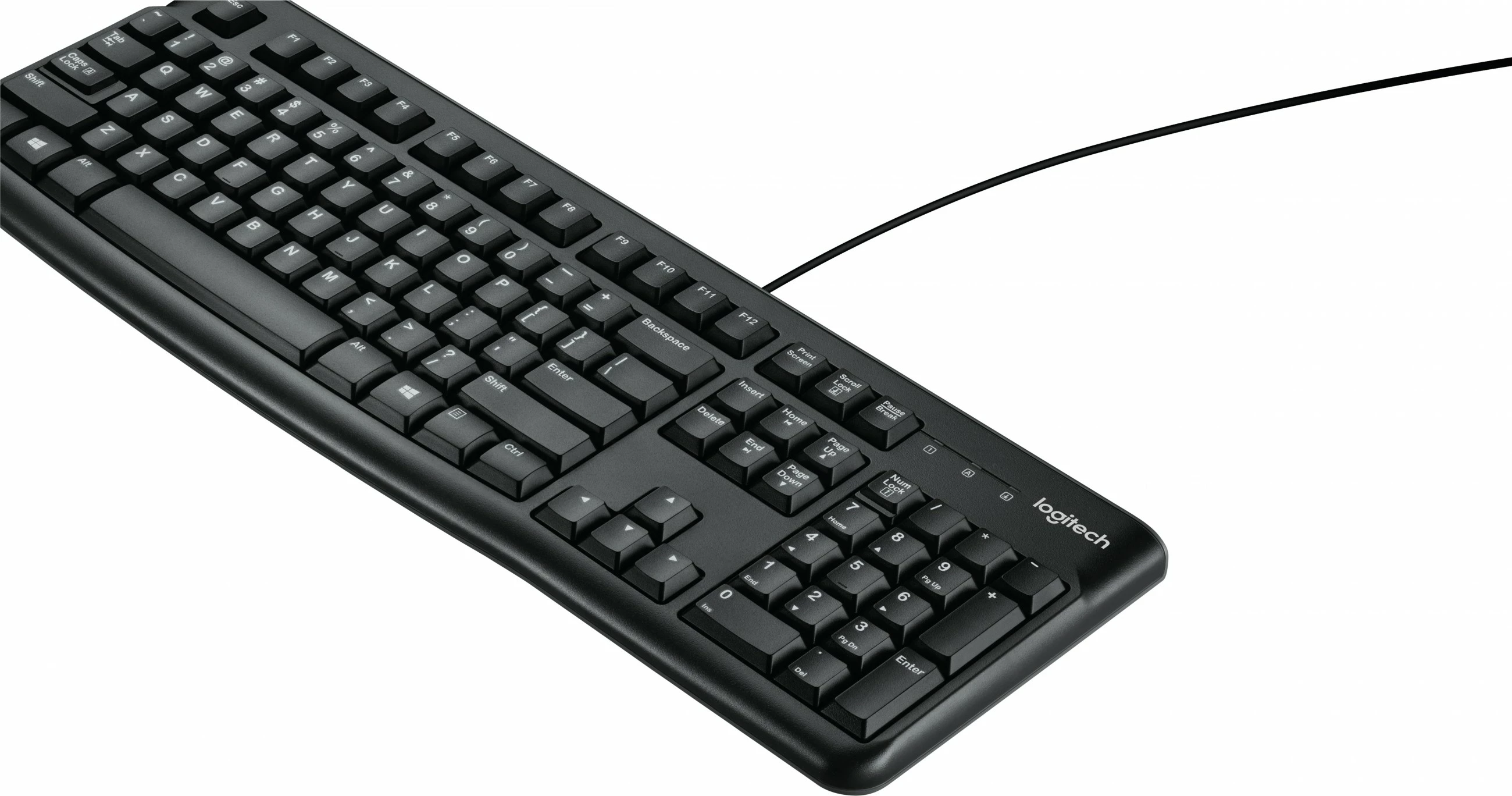 Tastatura polne velikosti za poslovno rabo Logitech K120, žična, USB, QWERTY, črna