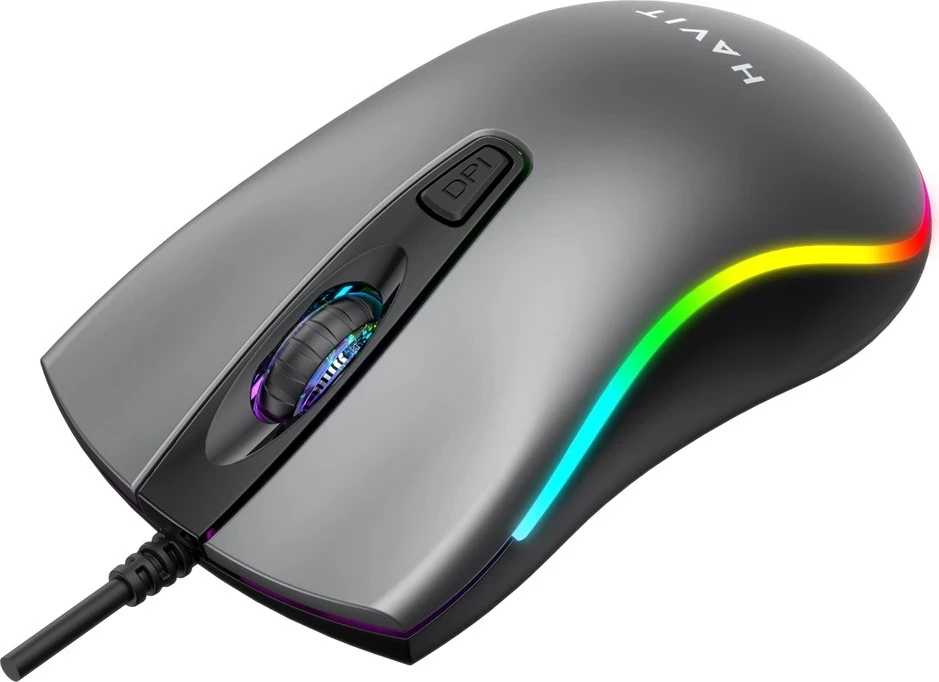 Universalna miška HAVIT MS72, z USB kablom, črna, z večbarvno LED osvetlitvijo