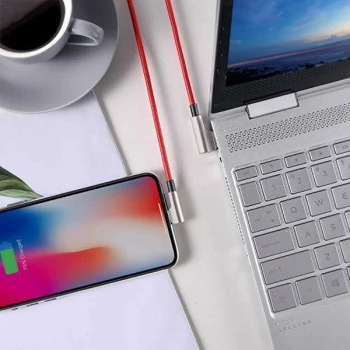 Kabel Lightning na USB-A, 2 m, z vtičem pod kotom 90°, rdeč AUKEY CB-AL01 Red OEM