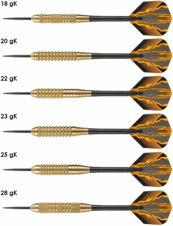 Šipke za pikado Harrows Club Brass, črne in zlate