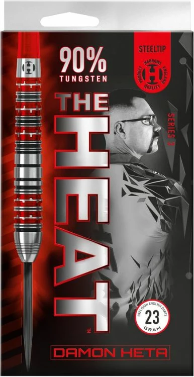 Profesionalne steeltip puščice Damon Heta Harrows, rdeče-sive