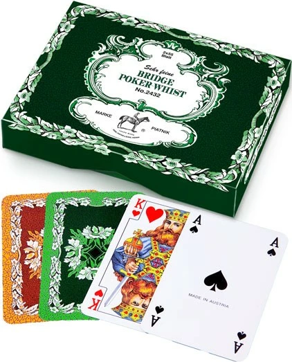 Igralne karte Piatnik Oak Leaf 2432, komplet 2 kuvert, plastificirane