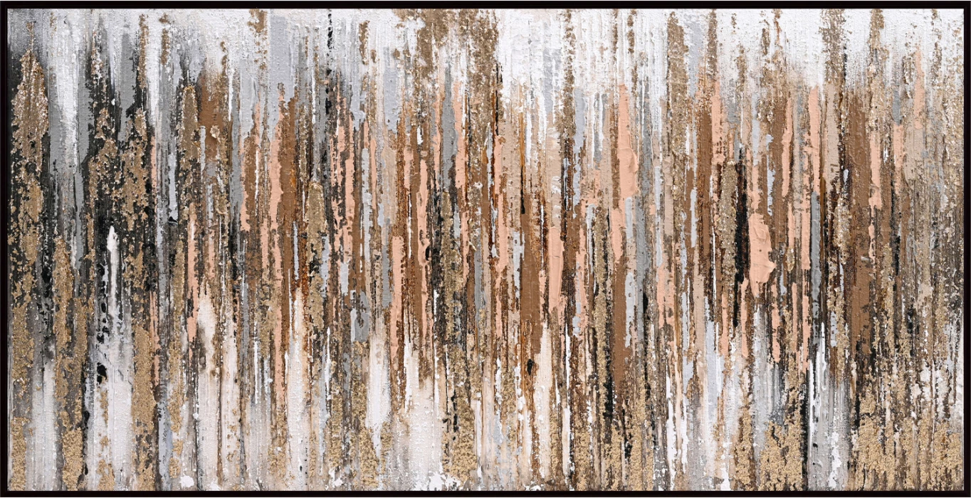 Stenska slika abstraktna FH4574.01 črn PS okvir-platno 142x4.5x72Hcm