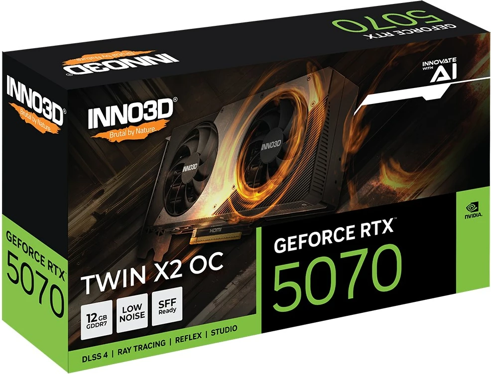 Grafična kartica INNO3D GeForce RTX 5070 TWIN X2 OC, 12 GB, črna Grafična kartica INNO3D GeForce RTX 5070 TWIN X2 OC, 12 GB, črna