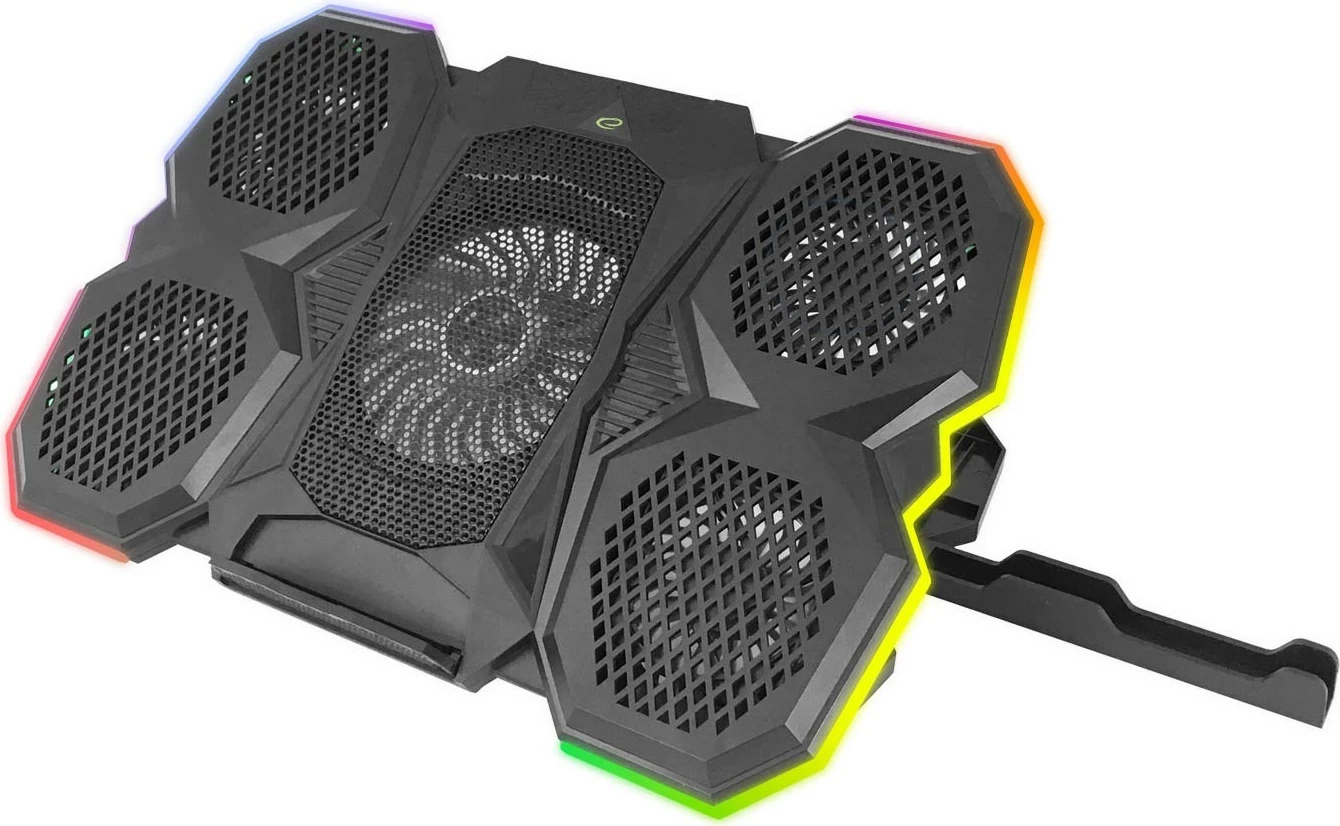 Hladilna podloga za prenosnik, 3 ventilatorji, črna, Esperanza EGC107