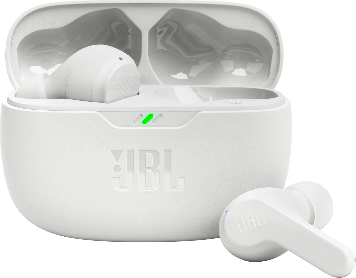 Brezžične slušalke JBL Wave Beam, Bluetooth 5.2, TWS, IP54, USB-C, bele
