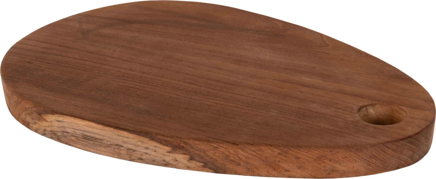 Deska za rezanje za kuhinjo FH4288 iz tikovine v naravni barvi - z luknjo za obešanje 20,5x30,5x2Hcm