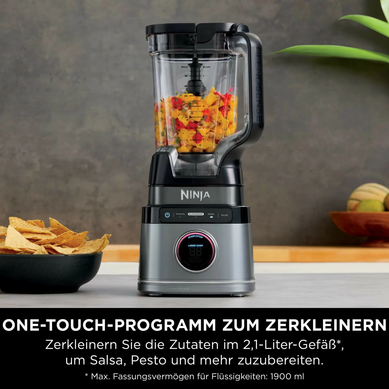 Blender za mizo Detect Power Mixer Pro, 2,1 L, 1200 W, črn/šiljast