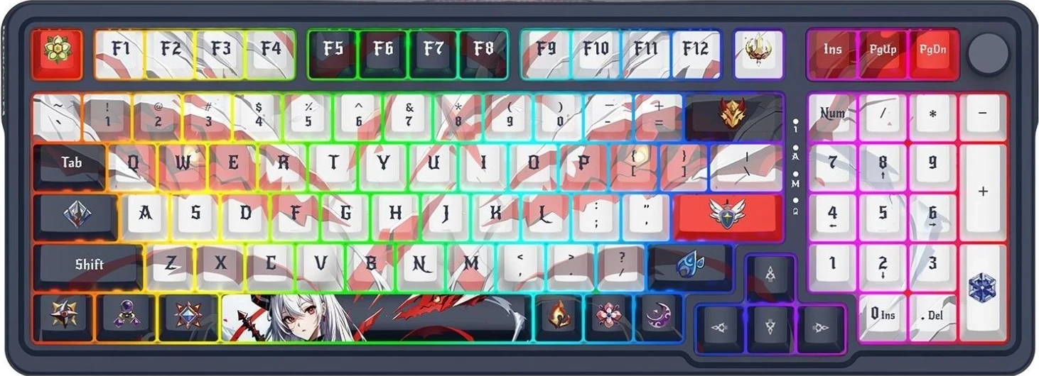 Mehanska tipkovnica z RGB, brezžična Redragon K686AK-RGB-PRO Eisa, bela-siva