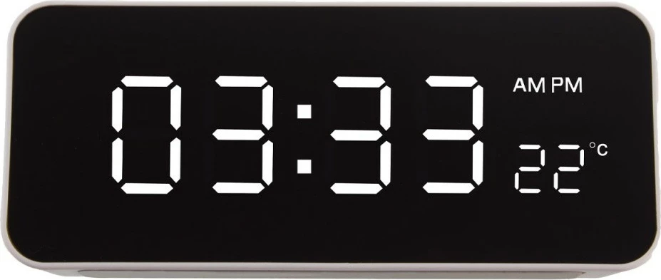 Digitalna alarmna ura z merilcem temperature, GreenBlue GB397, bela