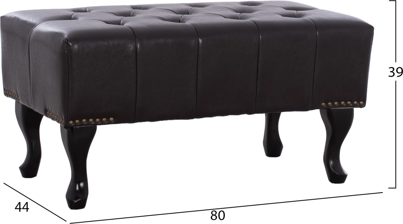 Pianistični stol t.Chesterfield EMMA FH226.01 PU temno rjava 80x44x39Hcm