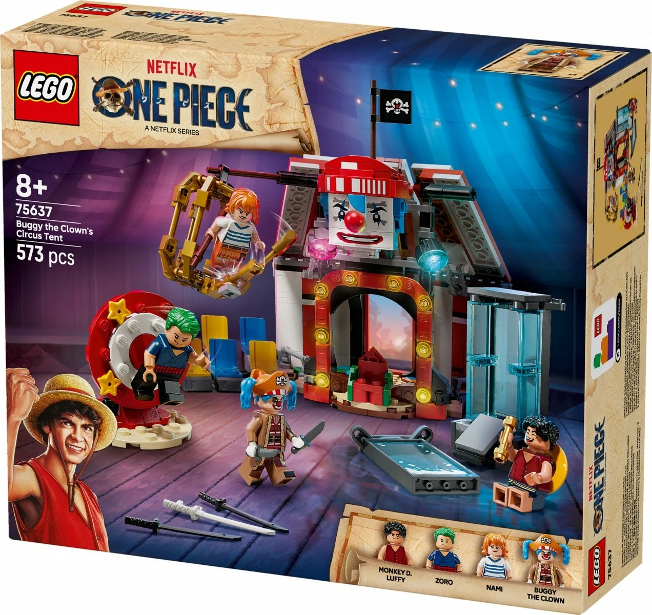 Cirkusna šotor Buggy the Clown LEGO One Piece 75637, 573 delov
