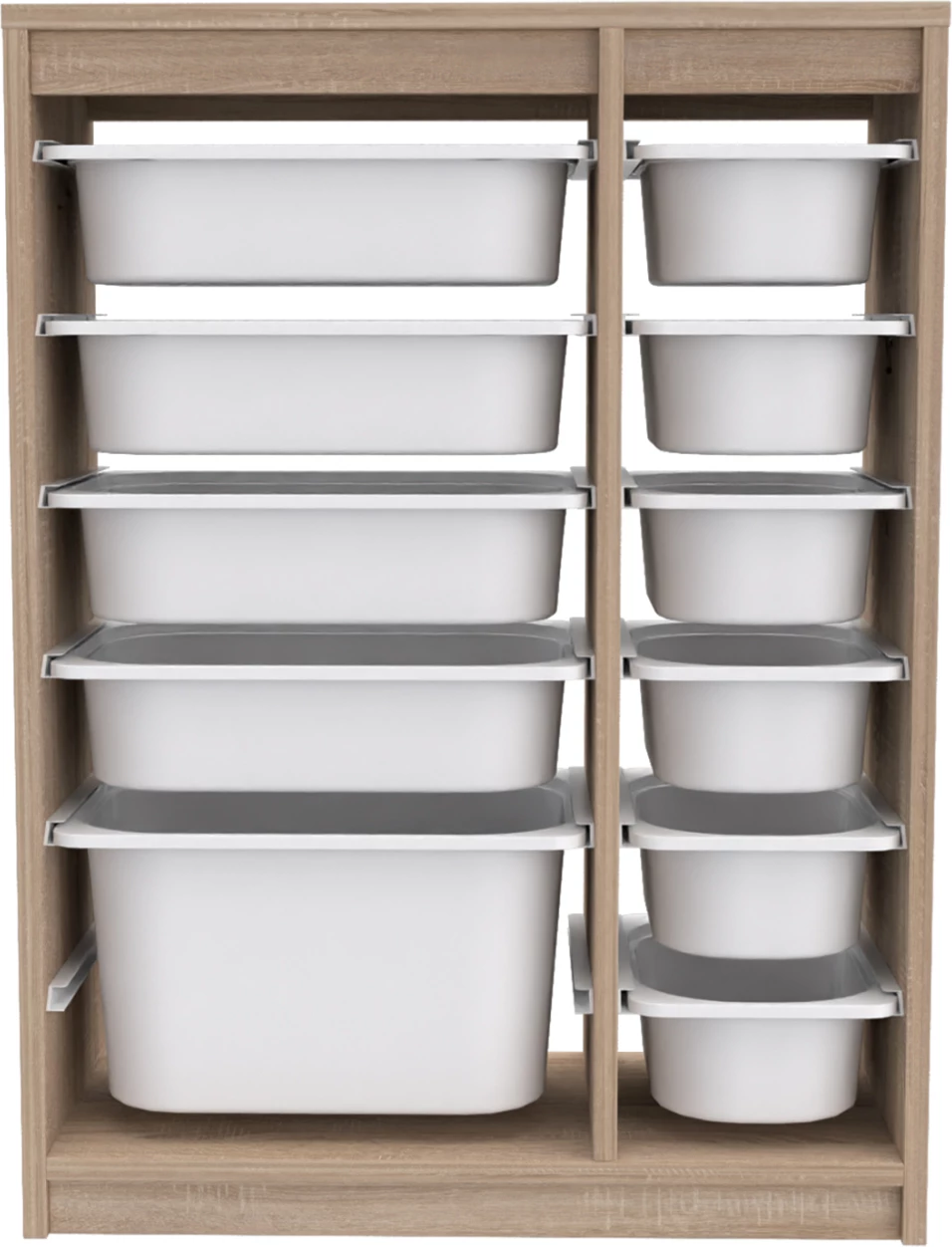 Komoda SANI FH18200.03 melamin v sonama-beli barvi P.E. predali 69x29,6x91,8H cm