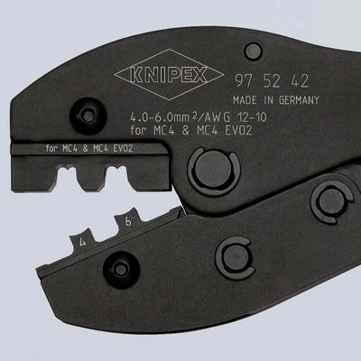 Klešče za stiskanje konektorjev MC4/EVO2 Knipex PreciForce, rdeče/modre ročaje