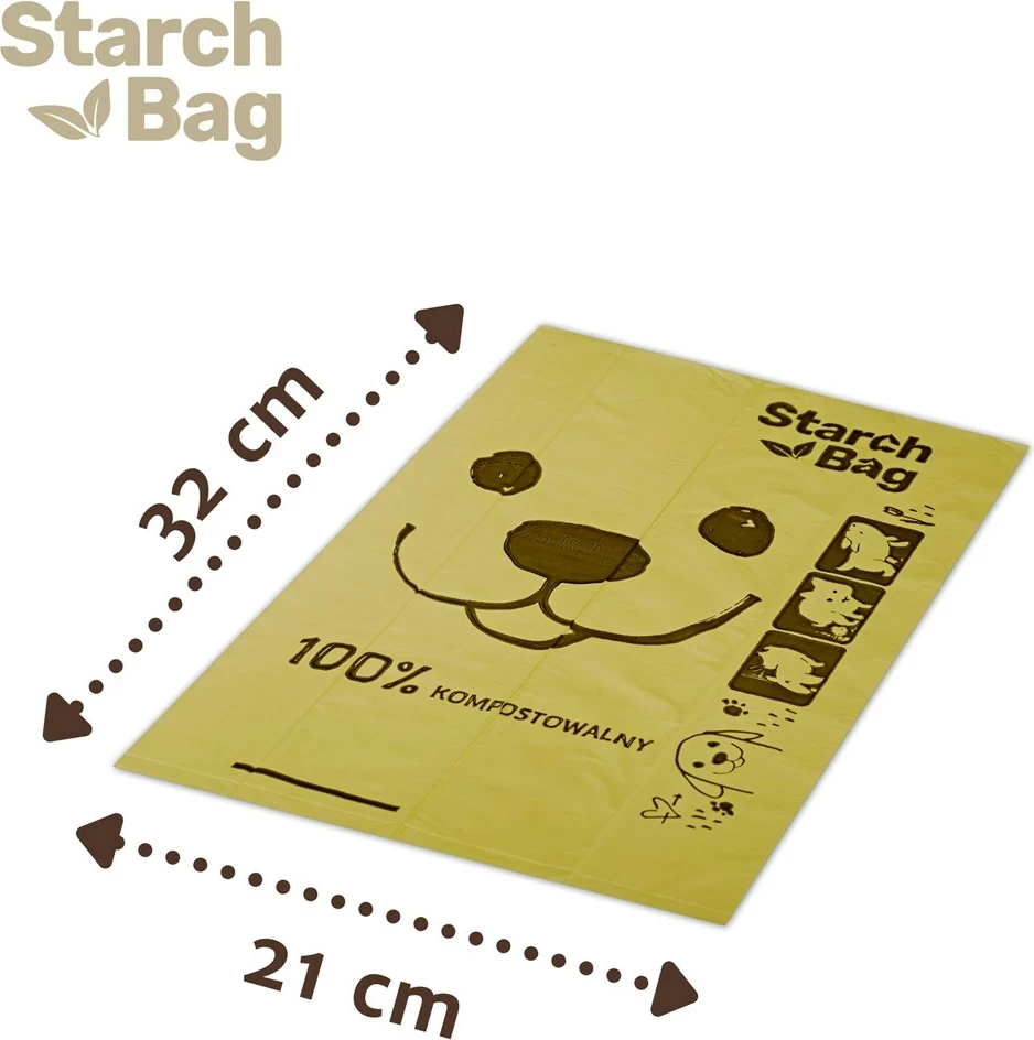 Kompostne vrečke Starch Bag, 8 x 15 kosov, vijolične