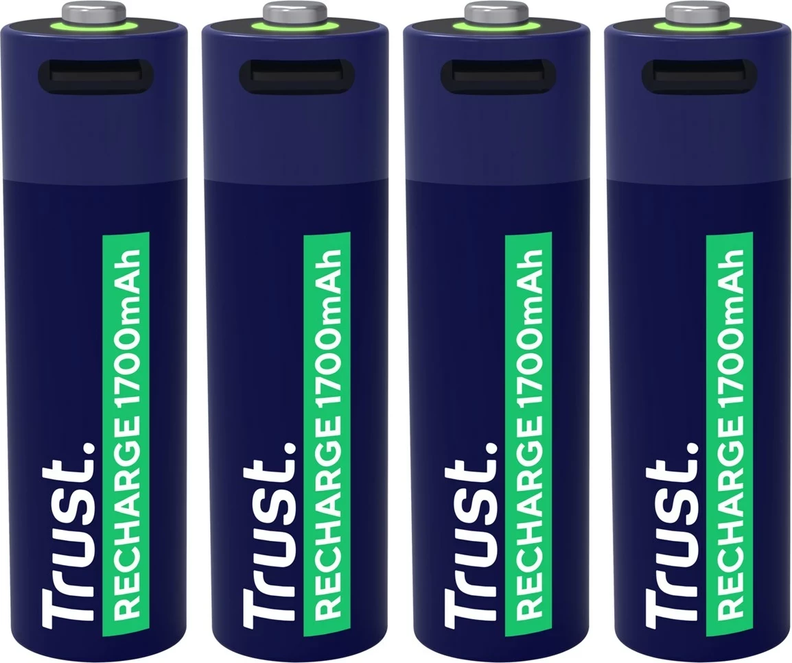 Polnilne baterije AA Trust 25631, zelene, 4 kosi