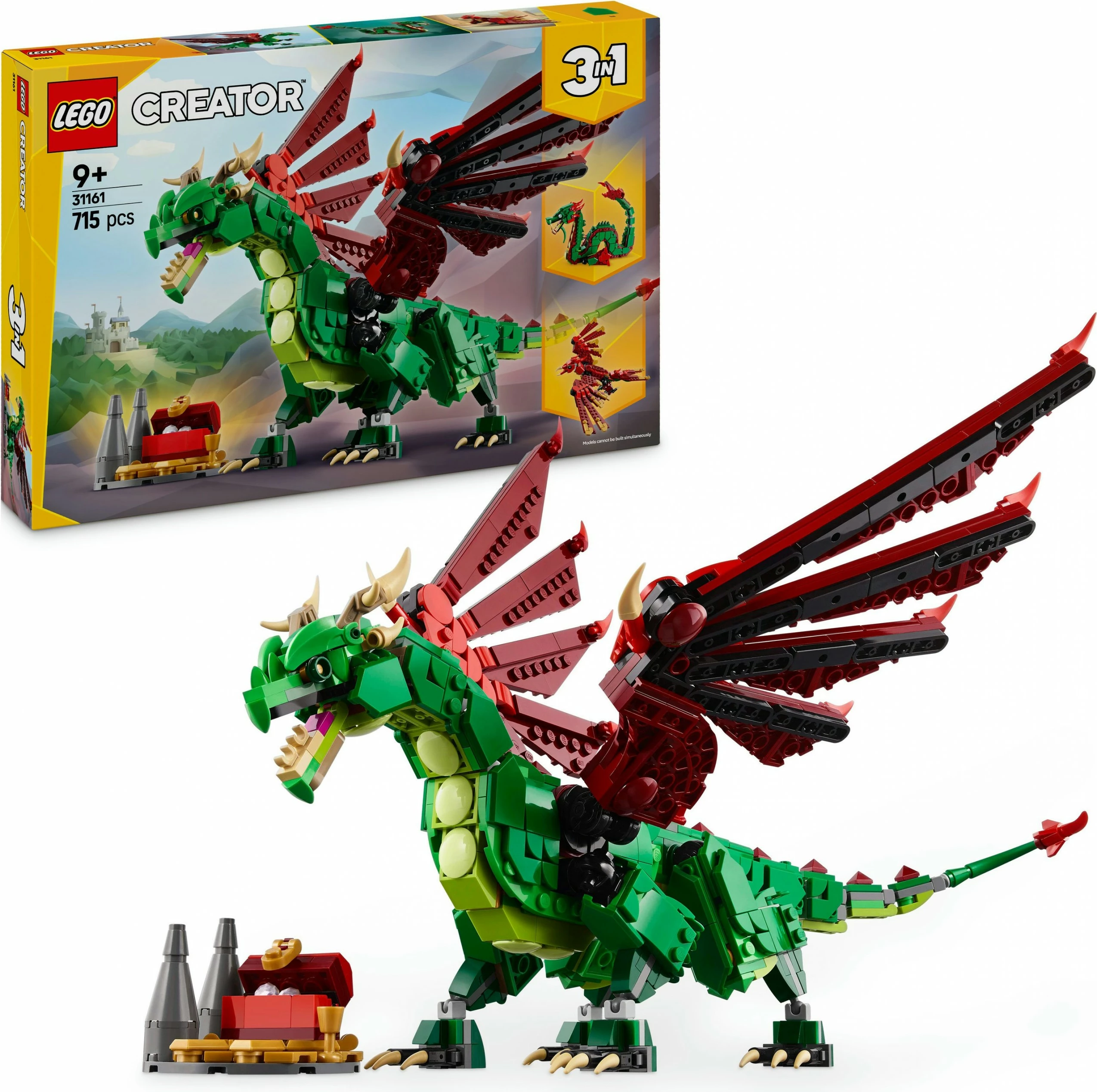 Zgradbeni set Zeleni zmaj LEGO Creator 31161, večbarven
