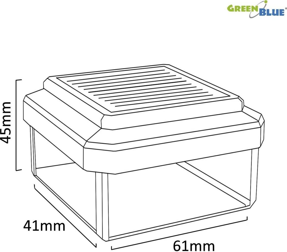 Svetilka na sončno energijo za steber z LED, GreenBlue GB125, za stebre 60x40 mm, 4000K, črna