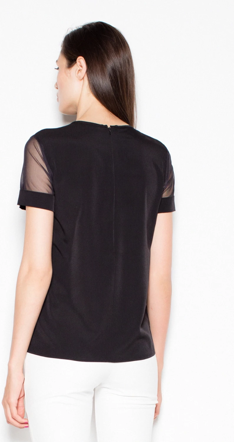 Elegantna bluza Venaton 77561, črna