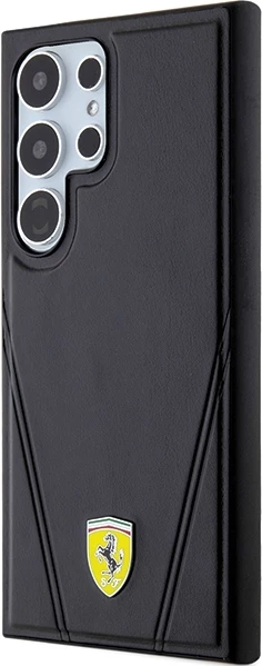 Zaščitni ovitek Ferrari Hot Stamp V Lines MagSafe za Samsung Galaxy S24 Ultra, črn